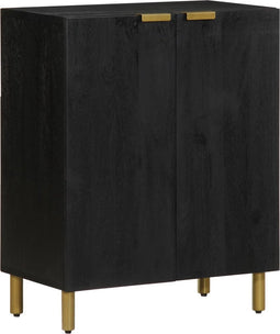vidaXL - Dressoir - 60x33x75 - cm - bewerkt - hout - zwart
