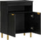 vidaXL - Dressoir - 60x33x75 - cm - bewerkt - hout - zwart
