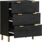 vidaXL - Dressoir - 60x33x75 - cm - bewerkt - hout - zwart