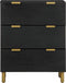 vidaXL - Dressoir - 60x33x75 - cm - bewerkt - hout - zwart