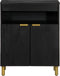 vidaXL - Dressoir - 60x33x75 - cm - bewerkt - hout - zwart