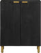 vidaXL - Dressoir - 60x33x75 - cm - bewerkt - hout - zwart
