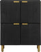 vidaXL - Dressoir - 60x33x75 - cm - bewerkt - hout - zwart