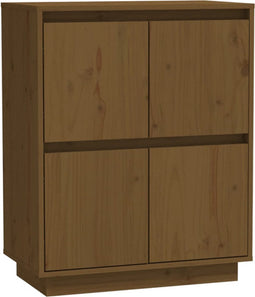 vidaXL - Dressoir - 60x34x75 - cm - massief - grenenhout - honingbruin