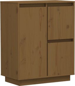 vidaXL - Dressoir - 60x34x75 - cm - massief - grenenhout - honingbruin