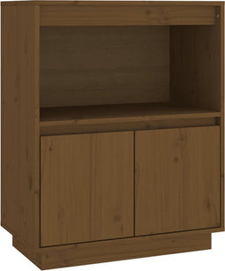 vidaXL - Dressoir - 60x34x75 - cm - massief - grenenhout - honingbruin