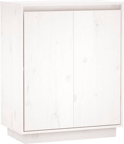 vidaXL - Dressoir - 60x34x75 - cm - massief - grenenhout - wit