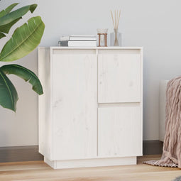 vidaXL - Dressoir - 60x34x75 - cm - massief - grenenhout - wit