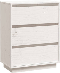 vidaXL - Dressoir - 60x34x75 - cm - massief - grenenhout - wit