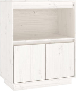 vidaXL - Dressoir - 60x34x75 - cm - massief - grenenhout - wit