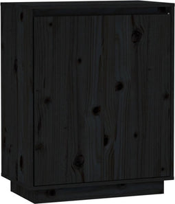 vidaXL - Dressoir - 60x34x75 - cm - massief - grenenhout - zwart