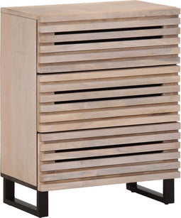 vidaXL - Dressoir - 60x34x75 - cm - massief - mangohout - wit