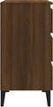 vidaXL - Dressoir - 60x35x69 - cm - bewerkt - hout - bruin - eikenkleur