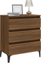 vidaXL - Dressoir - 60x35x69 - cm - bewerkt - hout - bruin - eikenkleur