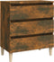 vidaXL - Dressoir - 60x35x69 - cm - bewerkt - hout - gerookt - eikenkleurig