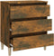 vidaXL - Dressoir - 60x35x69 - cm - bewerkt - hout - gerookt - eikenkleurig