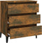 vidaXL - Dressoir - 60x35x69 - cm - bewerkt - hout - gerookt - eikenkleurig