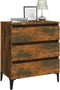 vidaXL - Dressoir - 60x35x69 - cm - bewerkt - hout - gerookt - eikenkleurig
