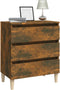 vidaXL - Dressoir - 60x35x69 - cm - bewerkt - hout - gerookt - eikenkleurig