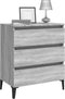 vidaXL - Dressoir - 60x35x69 - cm - bewerkt - hout - grijs - sonoma - eikenkleurig