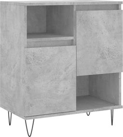vidaXL - Dressoir - 60x35x70 - cm - bewerkt - hout - betongrijs