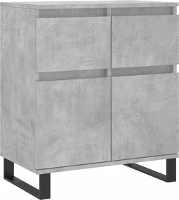 vidaXL - Dressoir - 60x35x70 - cm - bewerkt - hout - betongrijs
