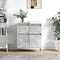 vidaXL - Dressoir - 60x35x70 - cm - bewerkt - hout - betongrijs
