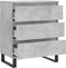 vidaXL - Dressoir - 60x35x70 - cm - bewerkt - hout - betongrijs