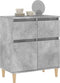 vidaXL - Dressoir - 60x35x70 - cm - bewerkt - hout - betongrijs