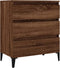 vidaXL - Dressoir - 60x35x70 - cm - bewerkt - hout - bruin - eikenkleur