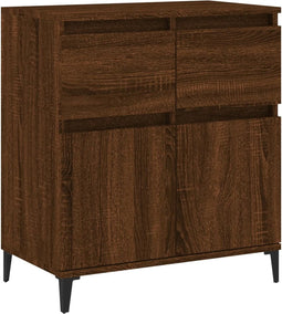 vidaXL - Dressoir - 60x35x70 - cm - bewerkt - hout - bruin - eikenkleur