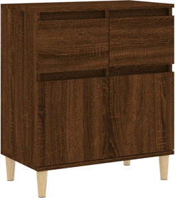vidaXL - Dressoir - 60x35x70 - cm - bewerkt - hout - bruin - eikenkleur