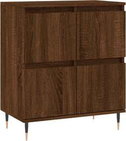 vidaXL - Dressoir - 60x35x70 - cm - bewerkt - hout - bruin - eikenkleur