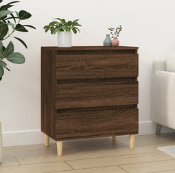 vidaXL - Dressoir - 60x35x70 - cm - bewerkt - hout - bruin - eikenkleur