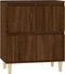 vidaXL - Dressoir - 60x35x70 - cm - bewerkt - hout - bruin - eikenkleur