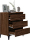 vidaXL - Dressoir - 60x35x70 - cm - bewerkt - hout - bruin - eikenkleur