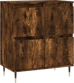 vidaXL - Dressoir - 60x35x70 - cm - bewerkt - hout - gerookt - eikenkleurig