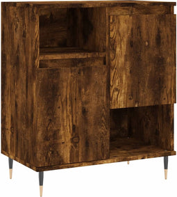 vidaXL - Dressoir - 60x35x70 - cm - bewerkt - hout - gerookt - eikenkleurig