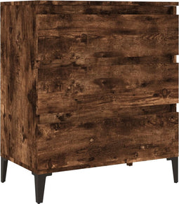 vidaXL - Dressoir - 60x35x70 - cm - bewerkt - hout - gerookt - eikenkleurig