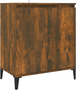 vidaXL - Dressoir - 60x35x70 - cm - bewerkt - hout - gerookt - eikenkleurig