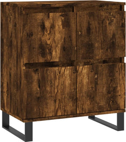 vidaXL - Dressoir - 60x35x70 - cm - bewerkt - hout - gerookt - eikenkleurig