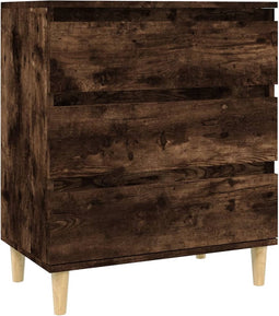 vidaXL - Dressoir - 60x35x70 - cm - bewerkt - hout - gerookt - eikenkleurig