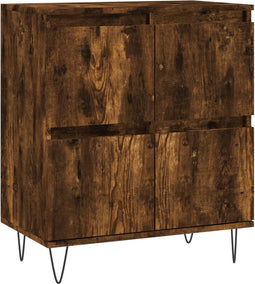 vidaXL - Dressoir - 60x35x70 - cm - bewerkt - hout - gerookt - eikenkleurig