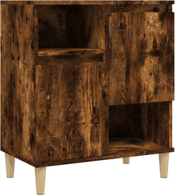 vidaXL - Dressoir - 60x35x70 - cm - bewerkt - hout - gerookt - eikenkleurig