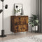 vidaXL - Dressoir - 60x35x70 - cm - bewerkt - hout - gerookt - eikenkleurig