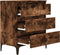 vidaXL - Dressoir - 60x35x70 - cm - bewerkt - hout - gerookt - eikenkleurig