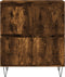 vidaXL - Dressoir - 60x35x70 - cm - bewerkt - hout - gerookt - eikenkleurig