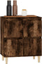 vidaXL - Dressoir - 60x35x70 - cm - bewerkt - hout - gerookt - eikenkleurig