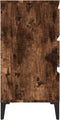 vidaXL - Dressoir - 60x35x70 - cm - bewerkt - hout - gerookt - eikenkleurig