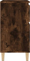 vidaXL - Dressoir - 60x35x70 - cm - bewerkt - hout - gerookt - eikenkleurig